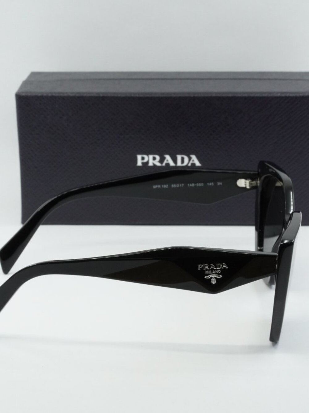 Prada PR19ZS 1AB5S0 Square Sunglasses – Black\Dark Grey - Picture 8 of 9